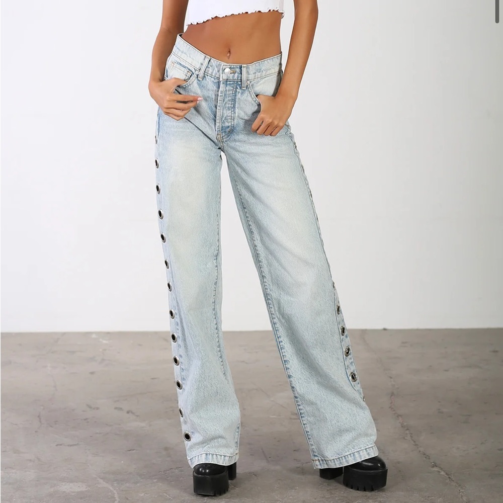 Revice Super 80s - High-waisted Relaxed Straight Leg Jeans With Side Grommets